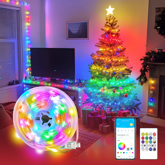 Smart LED fairy lights RGB color changing app control bedroom