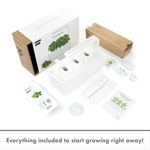 Self-watering herb garden LED light close up