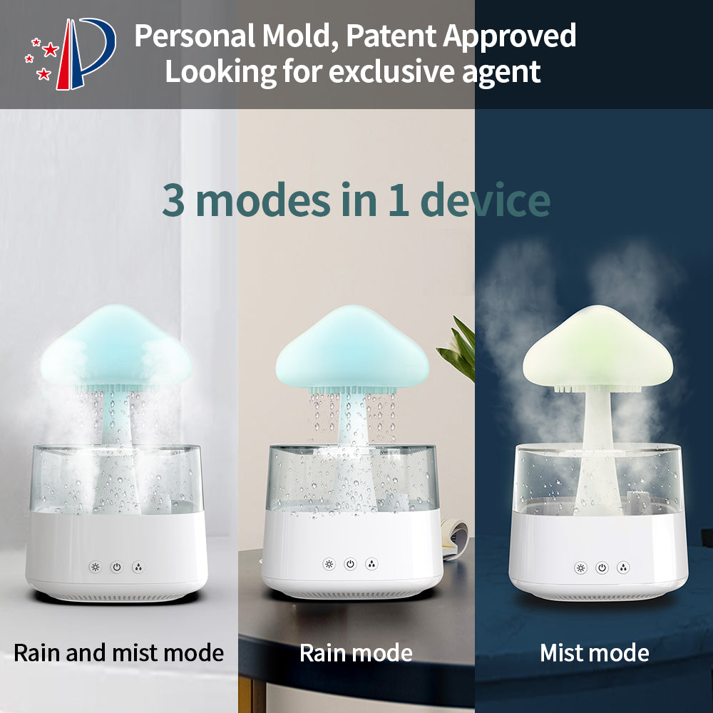 Rain Cloud Humidifier color changing LED modes