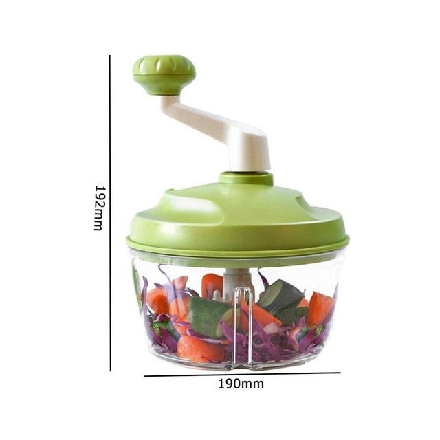 Vegetable chopper stainless steel blades close up